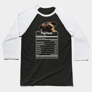 Pug Facts Baseball T-Shirt